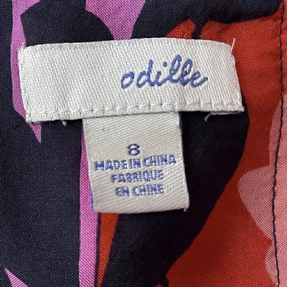 Silk Odille 3/4 Sleeve Floral Multicolor Tier Tunic Black Lace Trim Women’s 8 - Picture 12 of 14